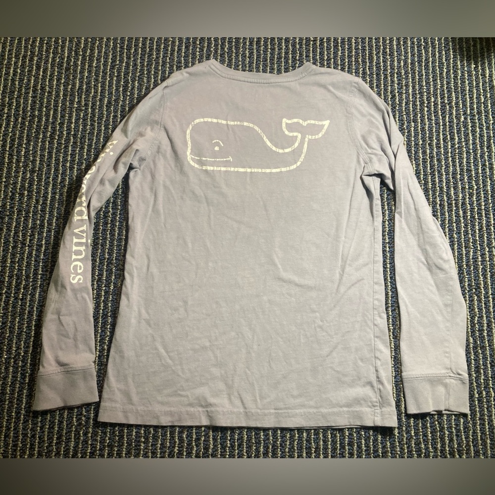 Vineyard Vines Women’s XS Long Sleeve Periwinkle Light Purple Whale Pocket Shirt